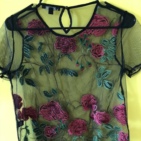 Floral mesh top - Picture 2 of 4